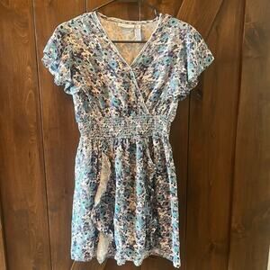Sincerely Jules Mini Dress Women Size Small Blue White Floral Dainty Cottagecore